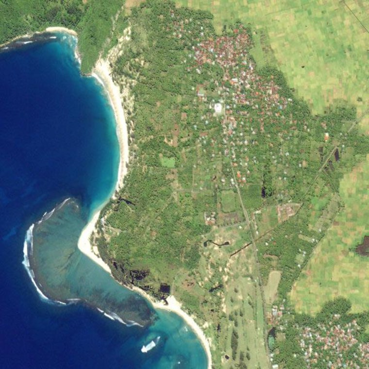 Early 2003: From above, the Indonesian province of Aceh looks like paradise. A tsunami devastated the region on December 26, 2004.